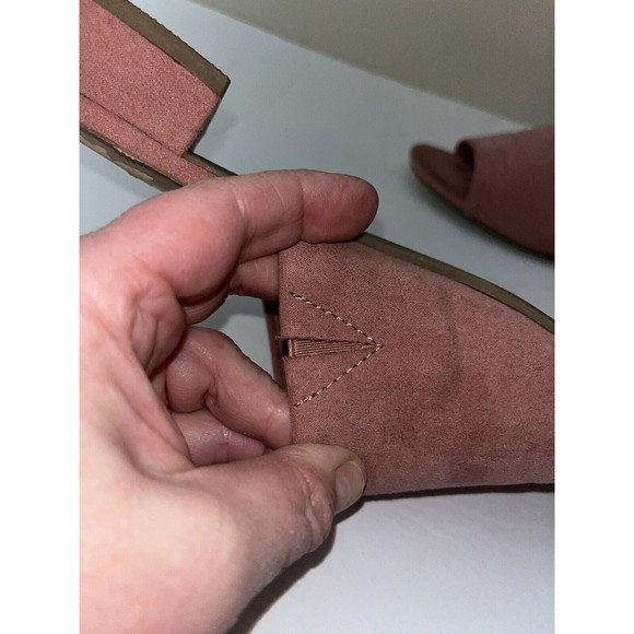 Christian Siriano For Payless Sz 8 Sandals Shoes Pink Faux Suede - Picture 6 of 9